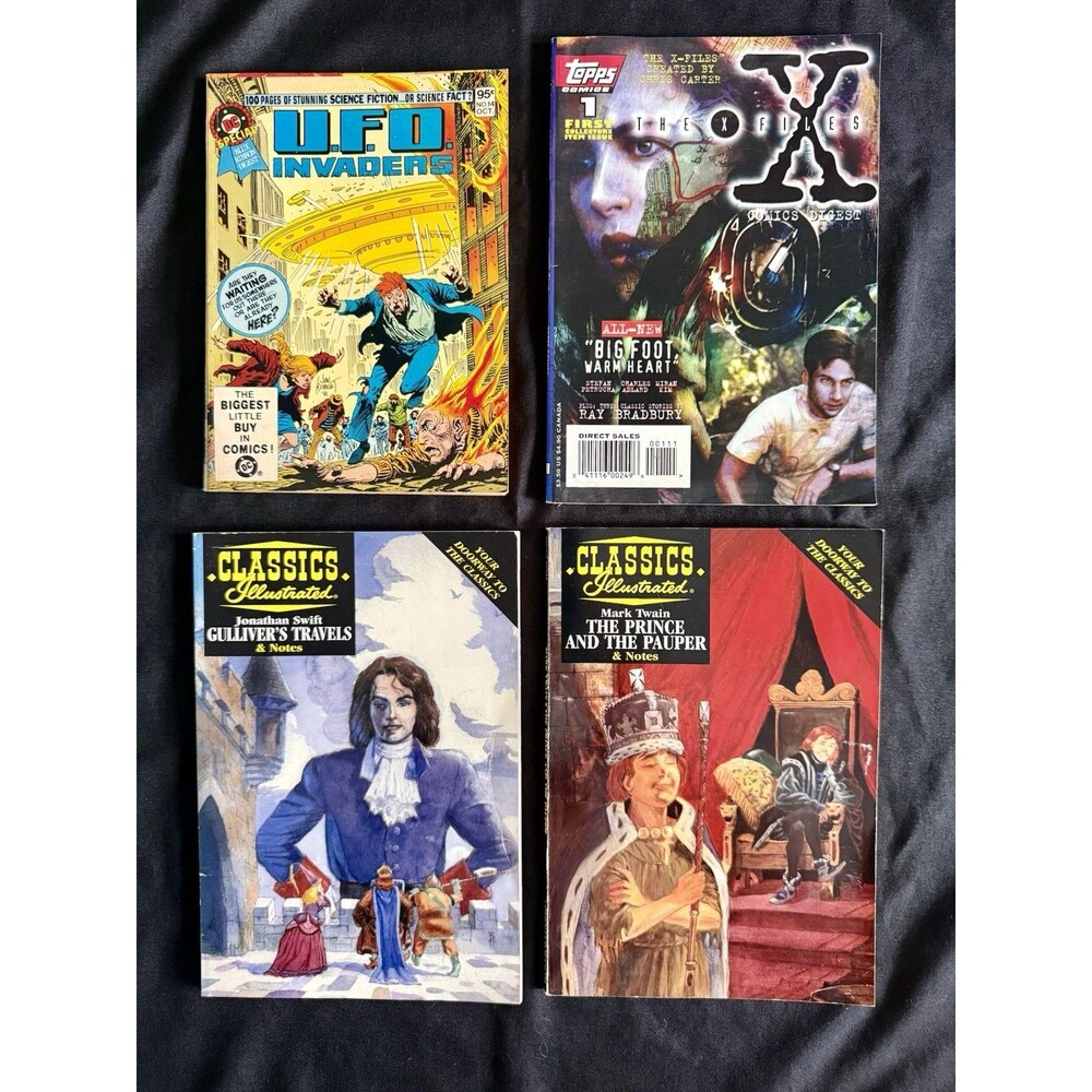 UFO Invaders-X Files-Classic Illustrated Gullivers Travel/Prince Pauper Digests